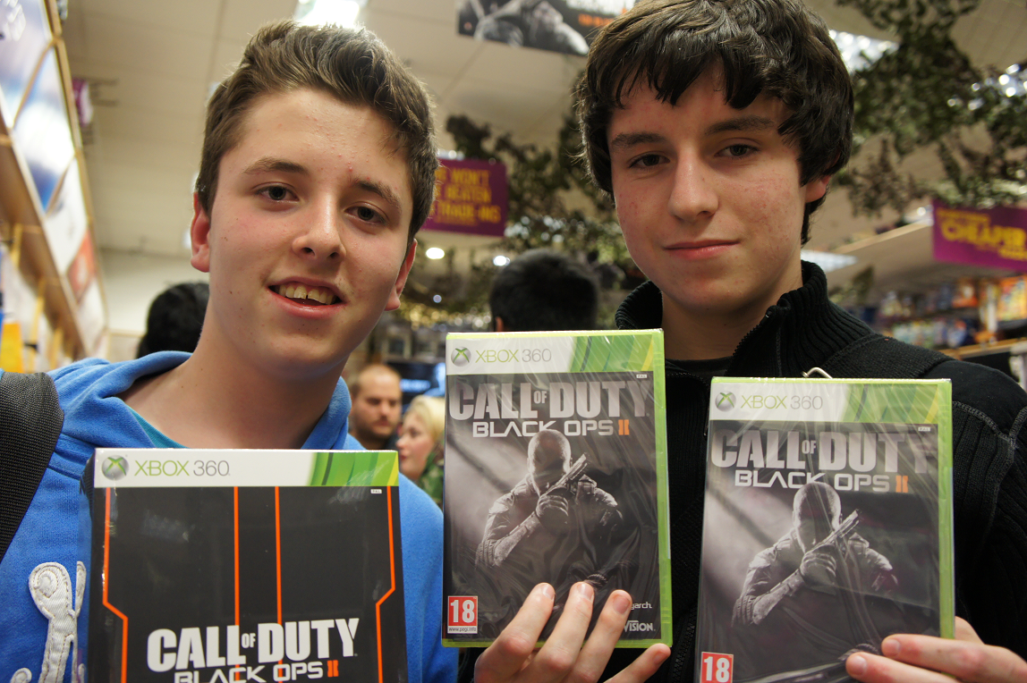 Call of Duty Black Ops 2 launch at GAME store in Birmingham Bullring with Liam Bradley and Philip McCahill