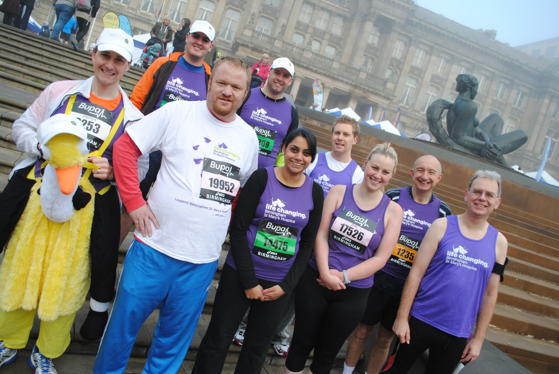 Runners get ready for the Great Birmingham Run in 2012 which raised over £30k for Birmingham St Mary's Hospice