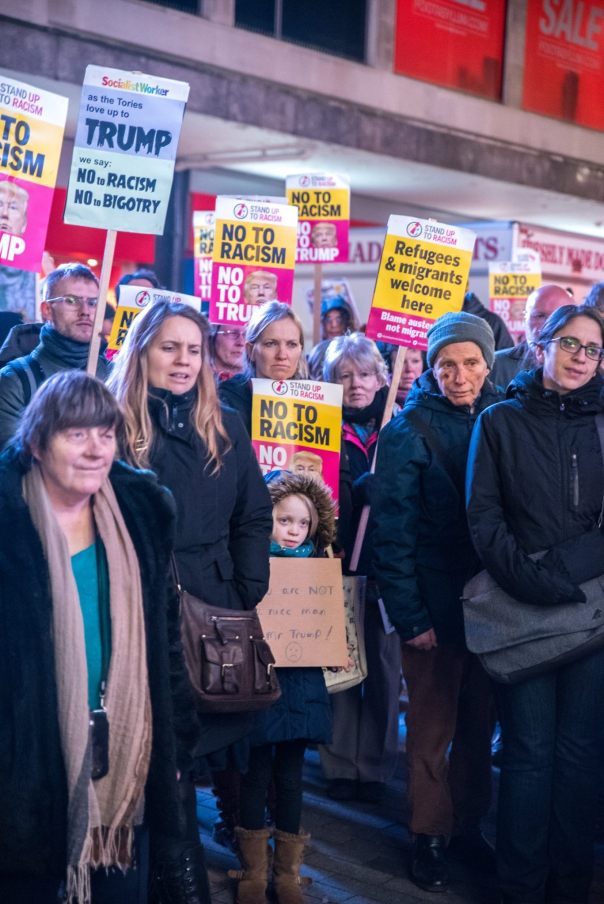 Hundreds attended the Birmingham protest against Donald Trump's inauguration as US President, as speakers vowed to keep returning to challenge his policies (Photograph: Geoff Dexter)