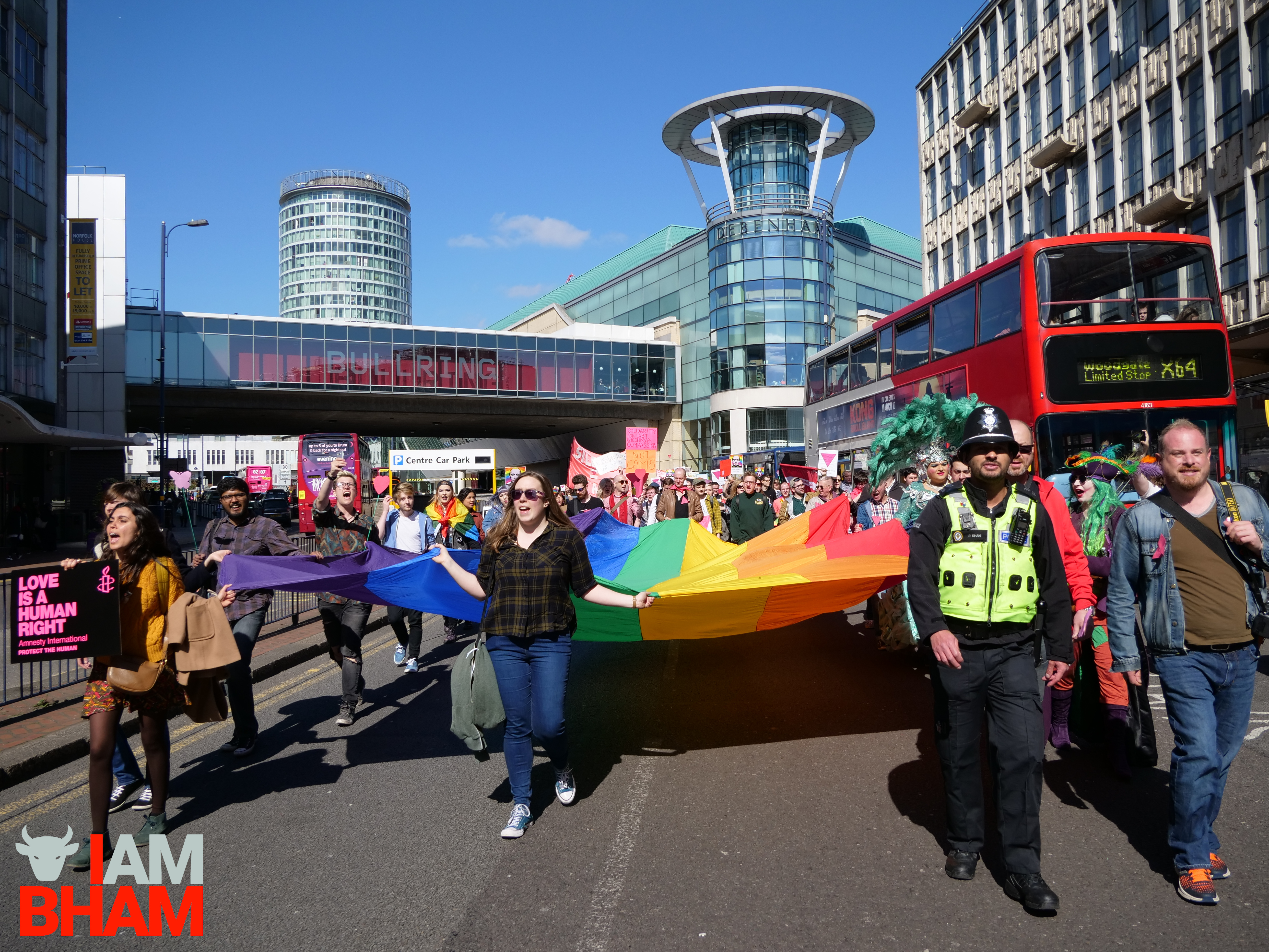 Protesters march through BIrmingham in support of LGBT rights (Photograph: Adam Yosef)
